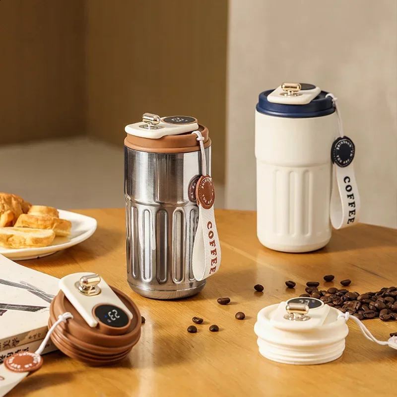 450ml Thermos Bottle Smart Display Temperature 316 Stainless Steel Vacuum Cup Office Coffee Business Portable Thermal Mug 240918