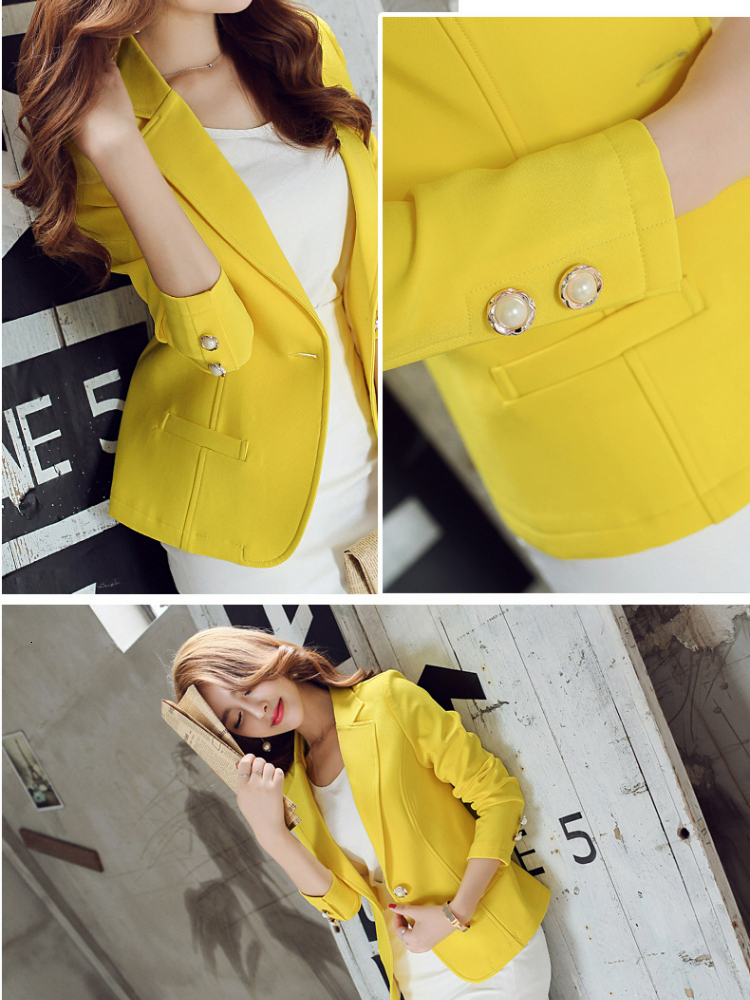 2024 Spring Autumn One Button Black Coat Fashion Casual Women Blazer Figure Flattering Sli Long-Sleeved Suit Jacket Female