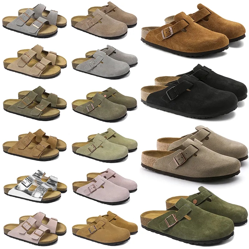 Free Shipping Designer Slippers Men Women Clogs Black Taupe Suede Grey Olive Beige White Pink Classic Scuffs Unisex Slides Outdoor Sandals Comfortable Shoe