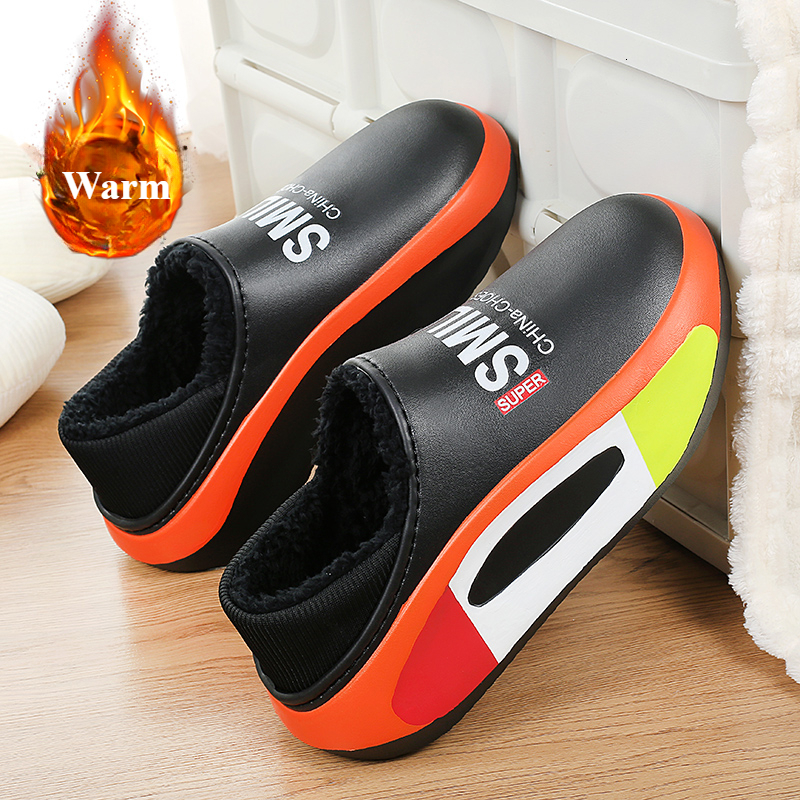 Winter Men Warm Cotton Slippers Men's Couple Home Bedroom Plush Slipper Snow Boot House free shipping shoes slide Male sneakers