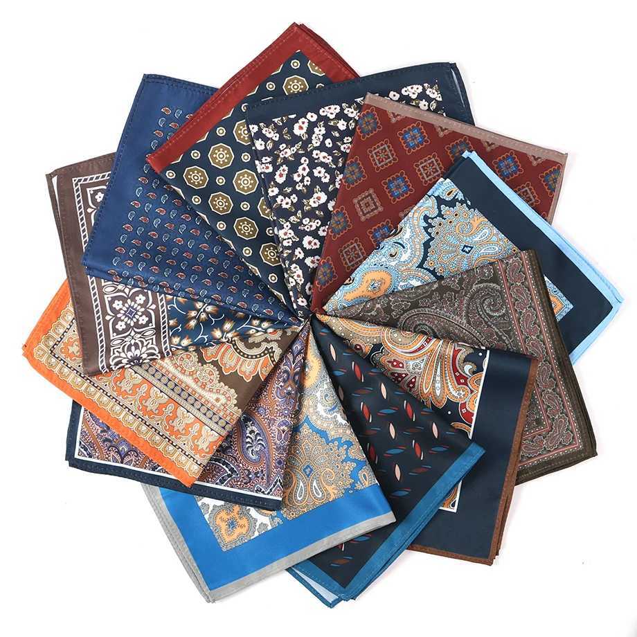 New Men Pocket Square Handkerchief Accessories Paisley Dot Vintage Business Suit Hanky Breast Scarf 30*30cm GiftX240921