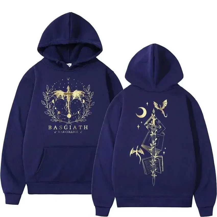 Basgiath War College Fourth Wing Hoodie Mens Fashion Retro Dragon Knight Sportswear Loose Zipper Clothing Super Large Hoodie W240921