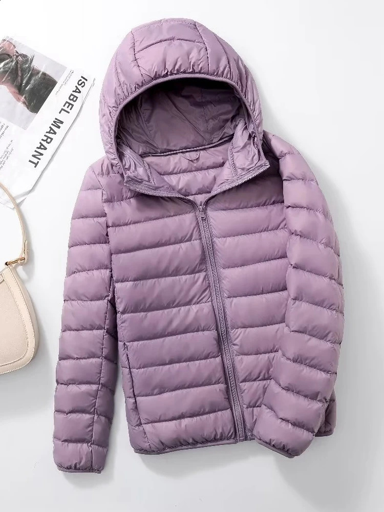 Nubon 7XL Down Jacket Womens Hooded Ultra Light Down Jacket Womens Plus Feather Winter Thin Warm Windproof Coat 240913