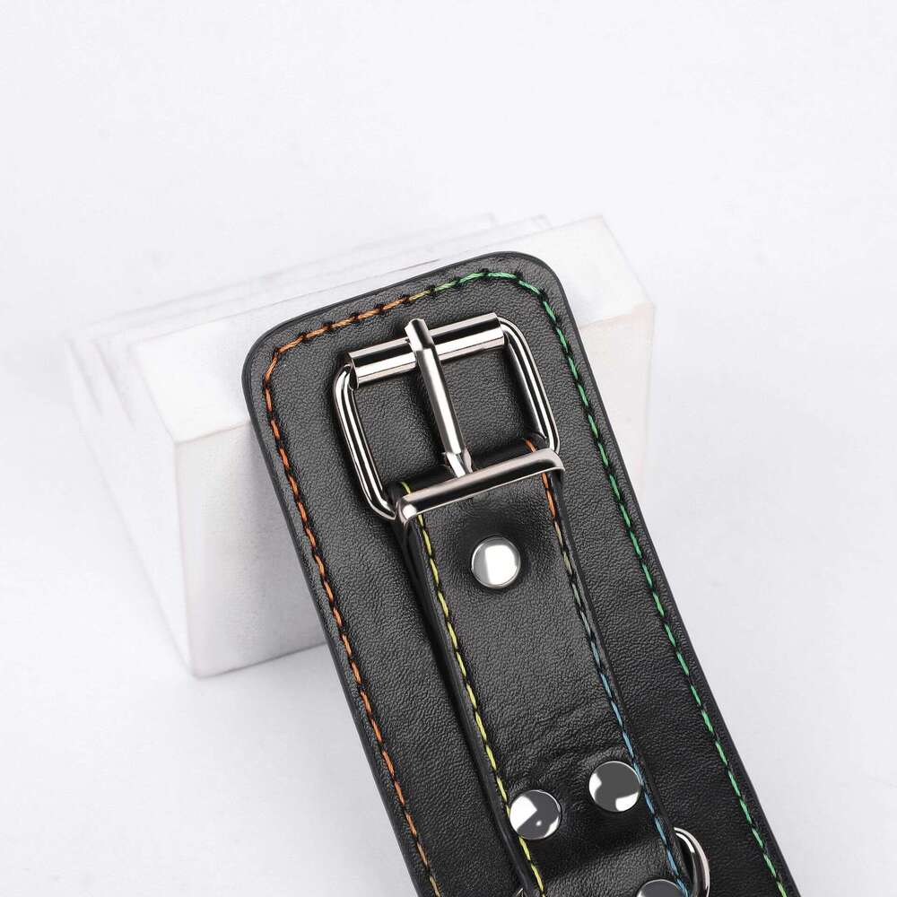 Wild Wolf Sex SM Colored Thread Binding Handcuffs Binding Props Leather Foot cuffs Couple Flirting Training Torture Equipment Hair Agency