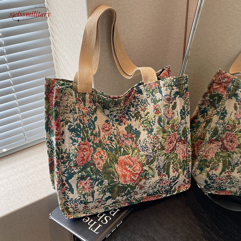 Large capacity ethnic style handbag 2024 new trendy and fashionable commuting for women ins single shoulder tote bag #8 Swissmilitary
