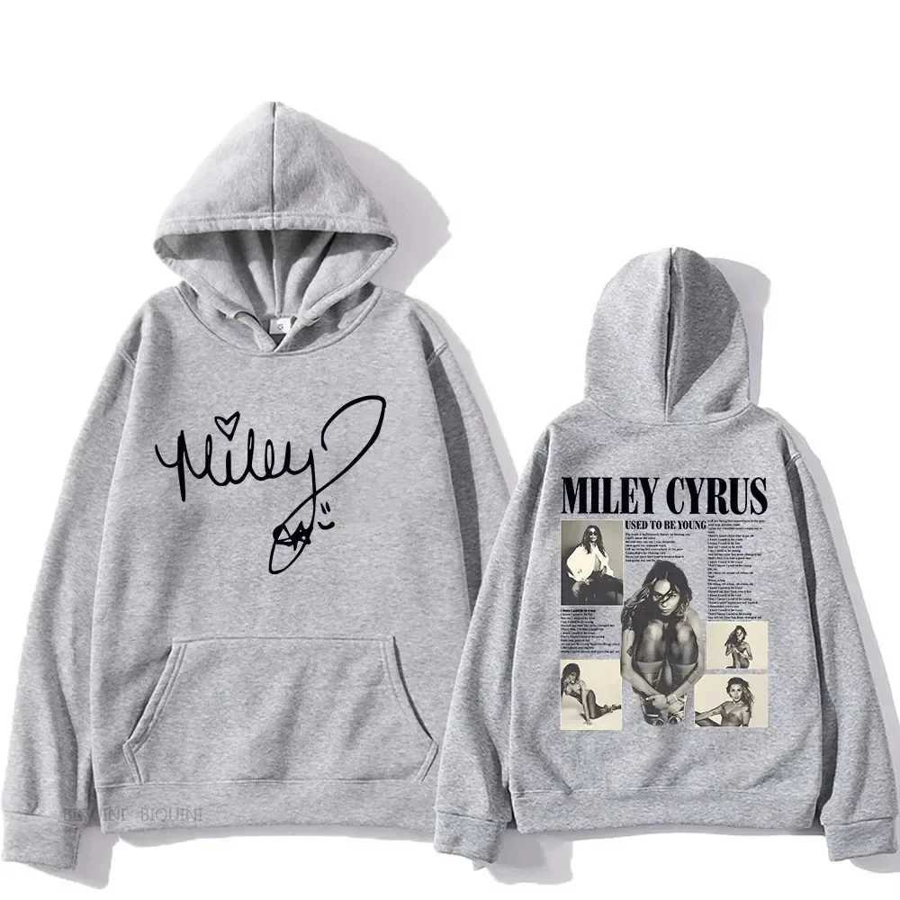 Long sleeved casual hooded sweatshirt with hip-hop graphic printed zipper featuring a hooded Sudaderas male singer Miley Cyrus hooded sweatshirt W2409