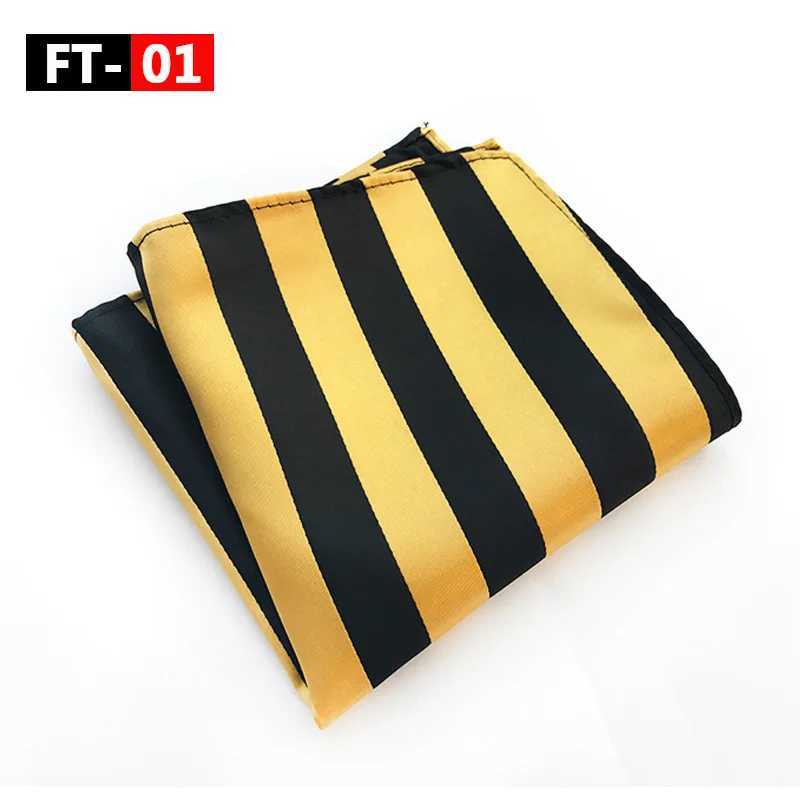 Blue Gray Yellow Pink Mens Handkerchief Striped Printed Hankies Silk Polyester Hanky Business Pocket Square Chest Towel 25*25CMX240921