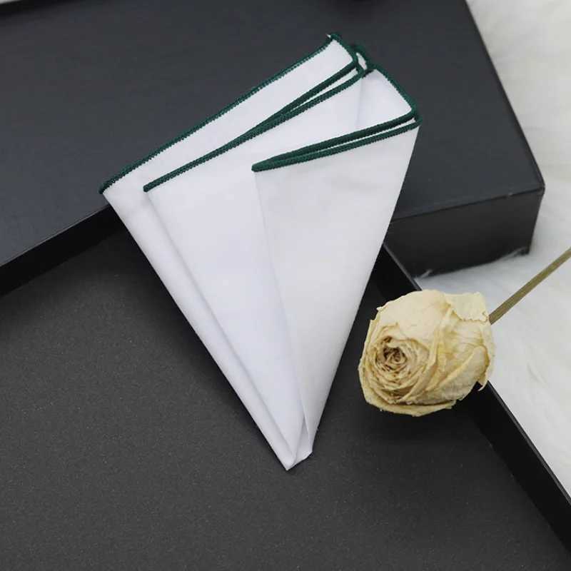 23CM solid color cotton handle head woven pocket square mens peach pink casual square pocket handle head towel gift W240921