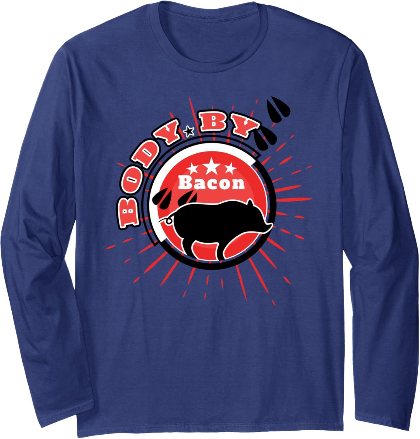 Long Sleeve Shirts for Men sweatshirt Body By Bacon Cute Pig Artwork Funny Birthday Gift Long Sleeve Tee Streetwear Casual tops clothes