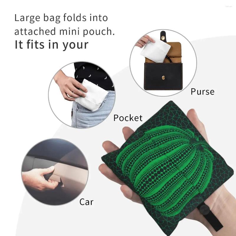 Shopping Bags Custom Yayoi Kusama Abstract Art Pumpkin Groceries Women Fashion Shopper Shoulder Big Capacity Handbag 0d88