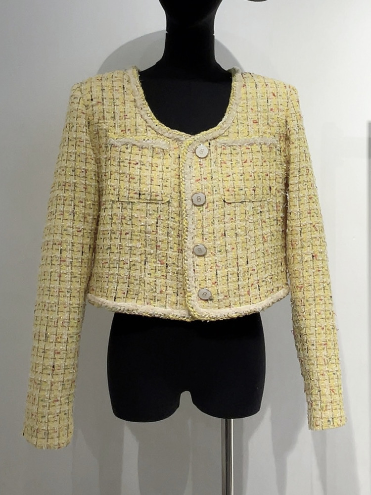 2023 Spring New French Design Fashion Sweet Tweed Jacket Women Woolen Short Coats Outwear Casacos Chaqueta Mujer