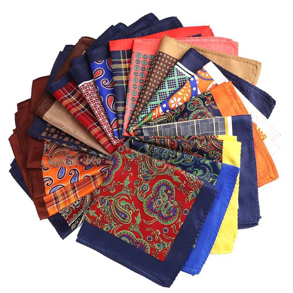 Tailor Smith Vintage Style 3pcs Pocket Square Mens Polyester Paisley Floral Printed Hanky 33cm Handkerchief for Men giftX240921