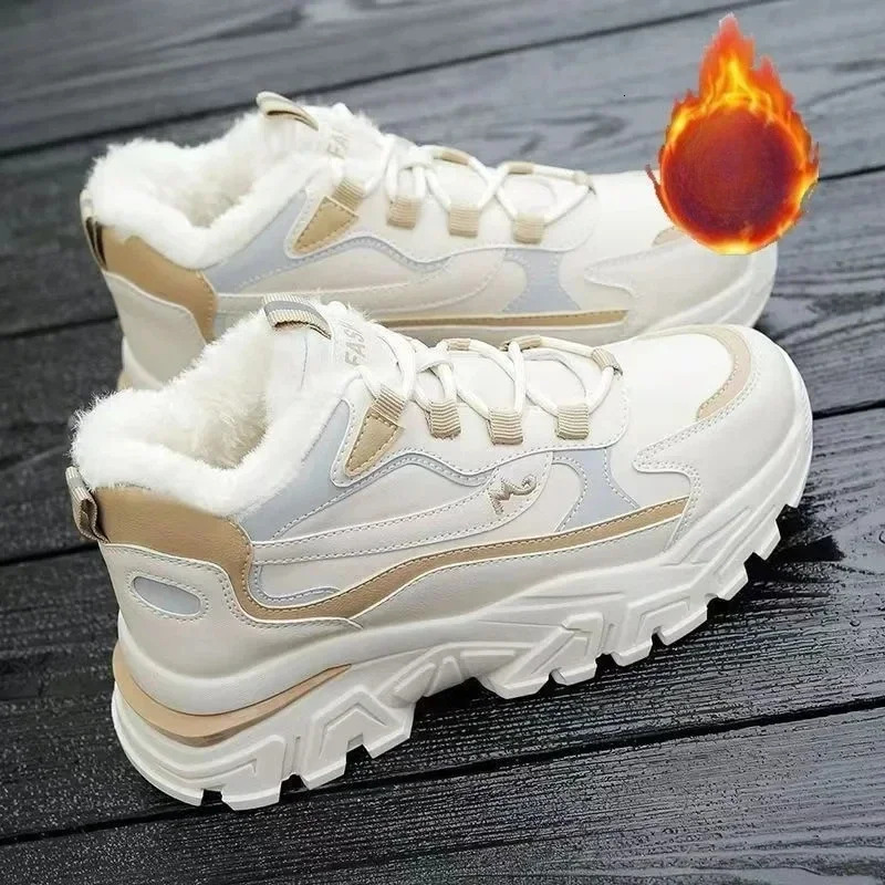 Winter New Platform Cotton Women's Lace-up Casual Sports and Ankle Running Shoes Warm Snow boots loafers womens slides designer women