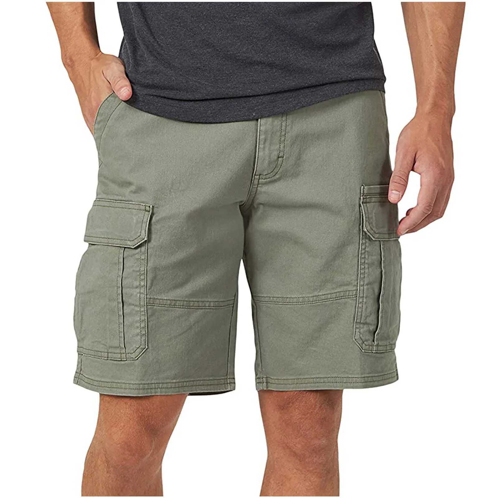 Men Cargo Shorts Multi Pocket Pants New Summer Male Casual Tool Shorts High Quality Man Solid Color Loose Cargo PantsX240921