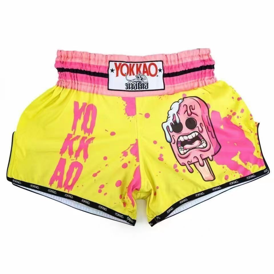 Thai Boxing Shorts Shark Bull Sanda Fighting Training Running Sports Fitness Yokko MMA Men's Boxing Sports Shorts