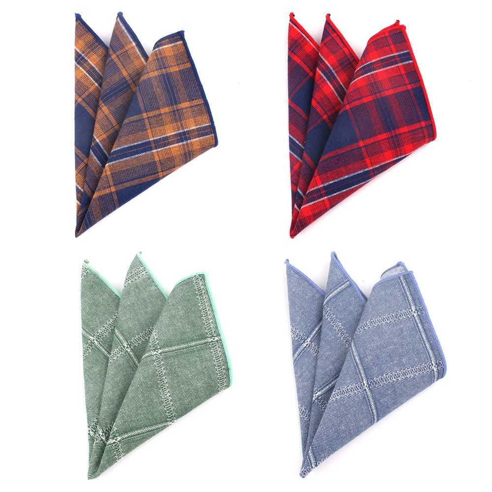 Suit Pocket Square For Men Plaid Cotton Hanky Mens Handkerchiefs Casual Suits Square Handkerchief Towels For Party ScarvesX240921