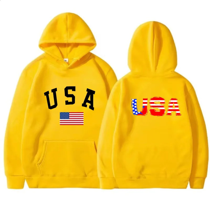 Mens Female Hoodie Harajuku USA pattern Y2K Street Fashion Trend Spring Autumn Fleece Top Unisex Clothing 240910