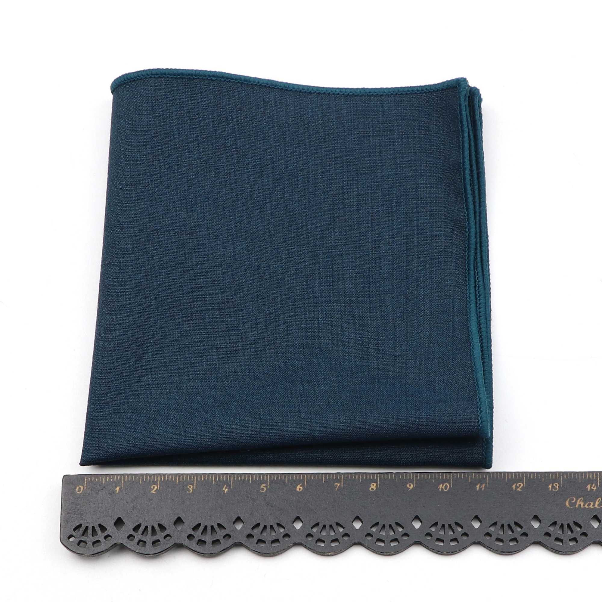 Solid color polyester bamboo fiber handle mens classic casual set pocket square mens black khaki blue towel gift W240921