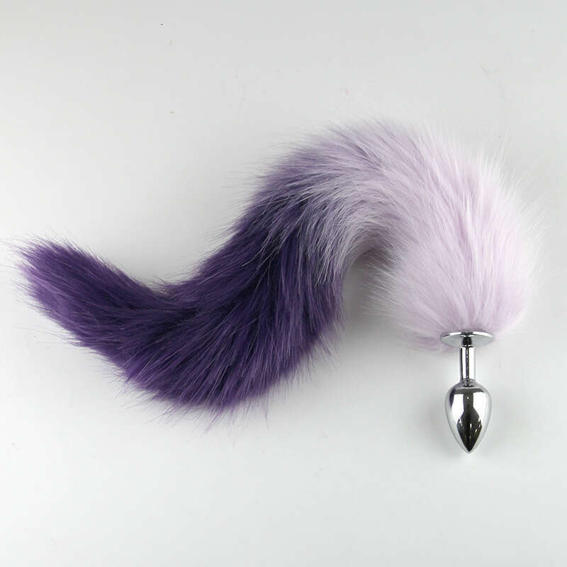 Adult sex toys for women, SM fox tail anal plug, metal real hair fox tail anal plug