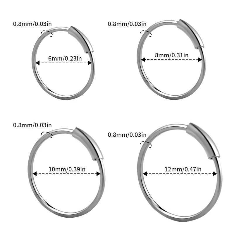 Fashion Surgical Steel Nose Hoop Nose Ring Stud Punk Style Body Piercing Jewelry Nose Lip Cartilage Tragus Helix Ear Piercing Y240921