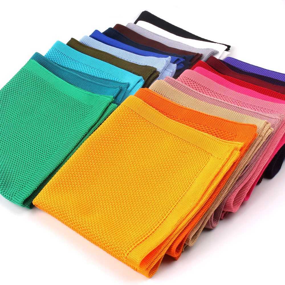 Solid Knit Pocket Square For Men Suits Knitted Hanky Mens Handkerchiefs Casual Suit Square Handkerchief Towels For Party ScarvesX240921
