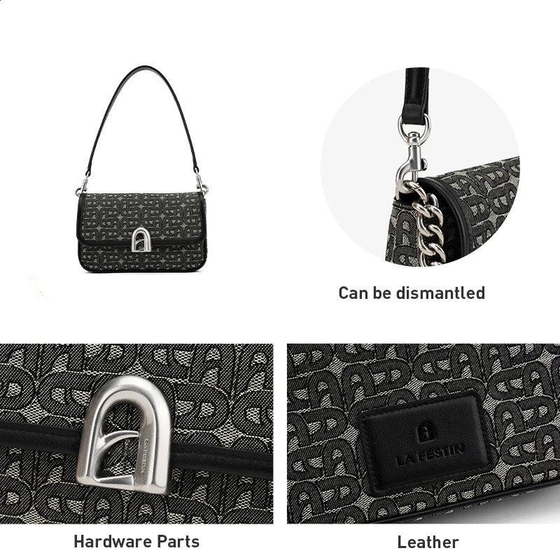 LA FESTIN Original Shoulder Bag Ten Font Square Handbag Womens Chain Aline Door Series Free Delivery 240919