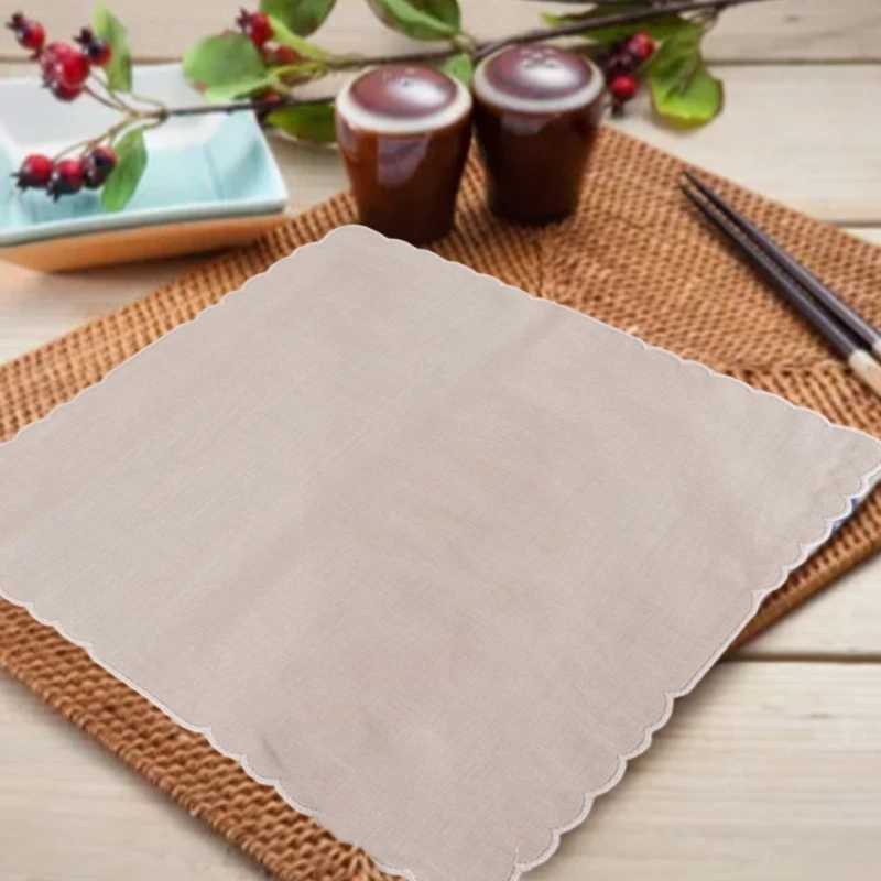 652F Soft and Elegant Lady Cotton Handkerchiefs Lace White Hankies for DIY Embroidery Tableware Cotton Women Hankies PartyX240921
