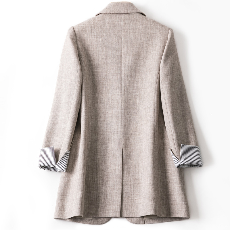 Business Plaid Work Office Women's Long Sleeve Spring Casual 2024 New Fashion Suit Coat