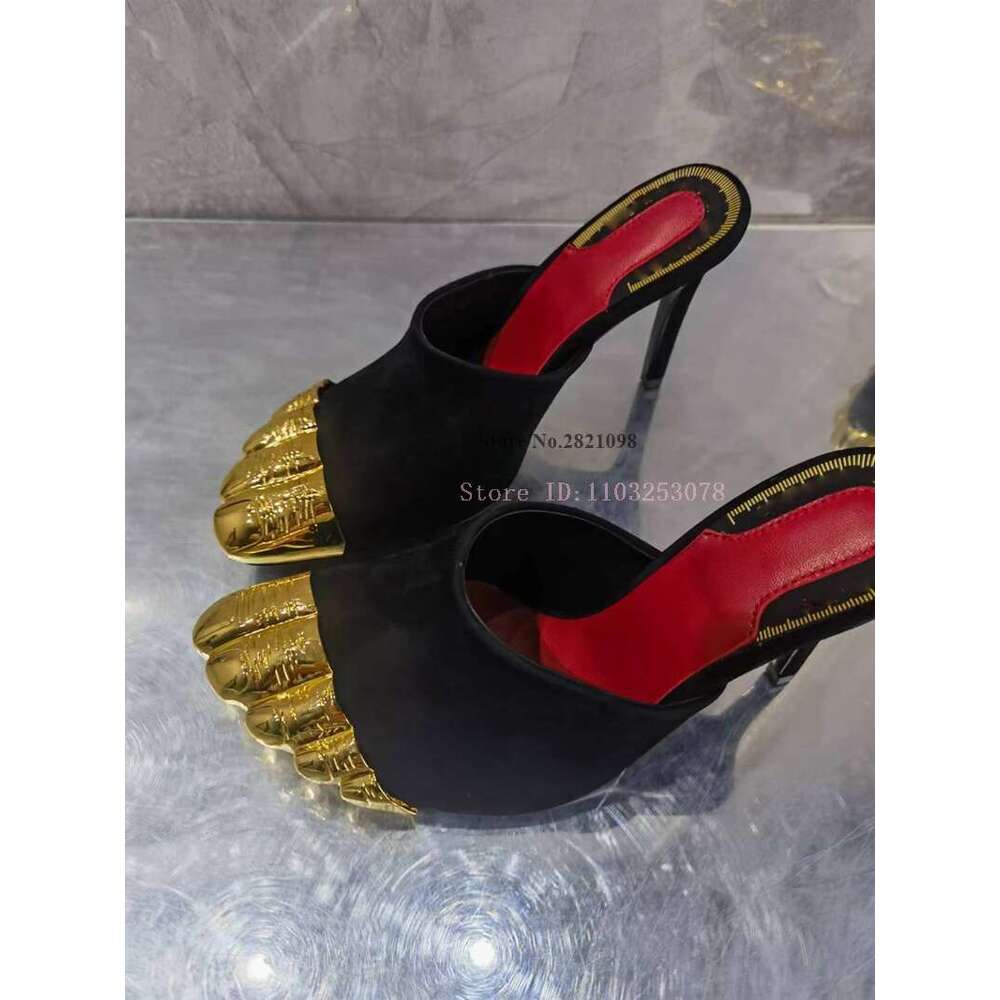 Gold Toes Strappy Removable Satin Bow Stiletto High Heel Sandals Women Thin Heeled Summer Party Dress Shoes