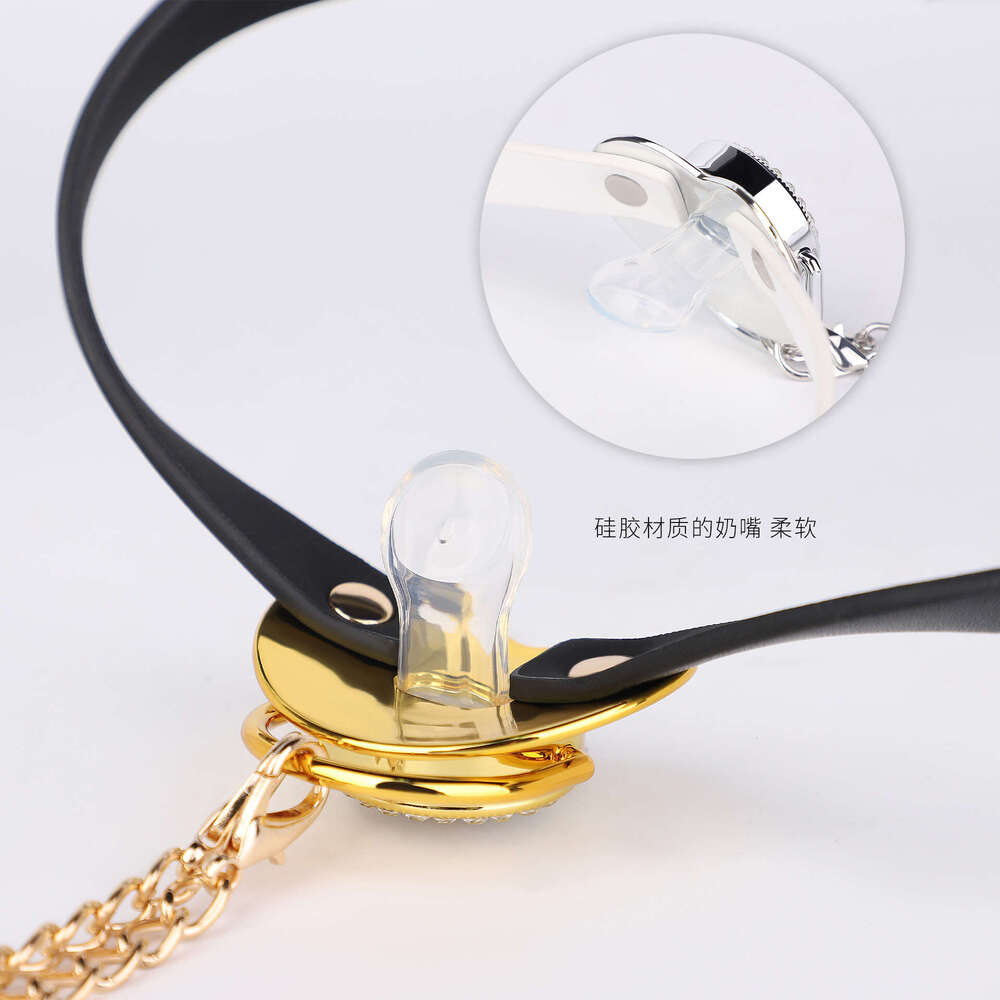 Couple sex training SM props, diamond encrusted pacifier, fun mouth plug, fun chain nipple clip, alternative adult customization