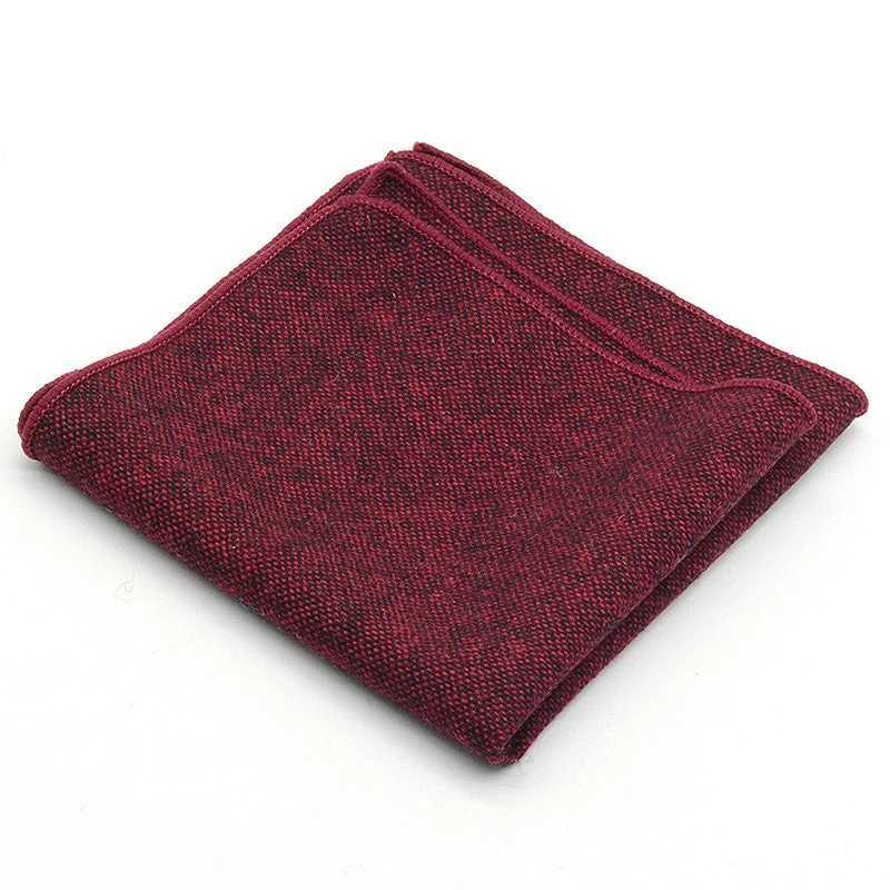 Classic Wool Pocket Square 25CM Solid Color Black Handkerchief For Men Vintage Hankies Tuxedo Suit Accessories Neckties CravatX240921