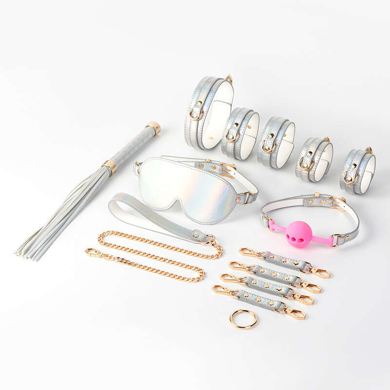 Sexy SM props, binding, restraint, training, mouth ball handcuffs, foot handcuffs, shiny leather, laser set, wholesale of sex toys and supplies