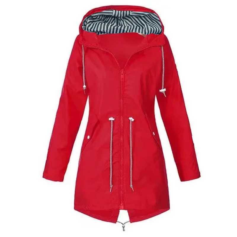Hooded British Windbreaker Autumn Winter Zipper Women Assault Jacket Outdoor Mountaineering Coat Long Sleeve CasualX240921