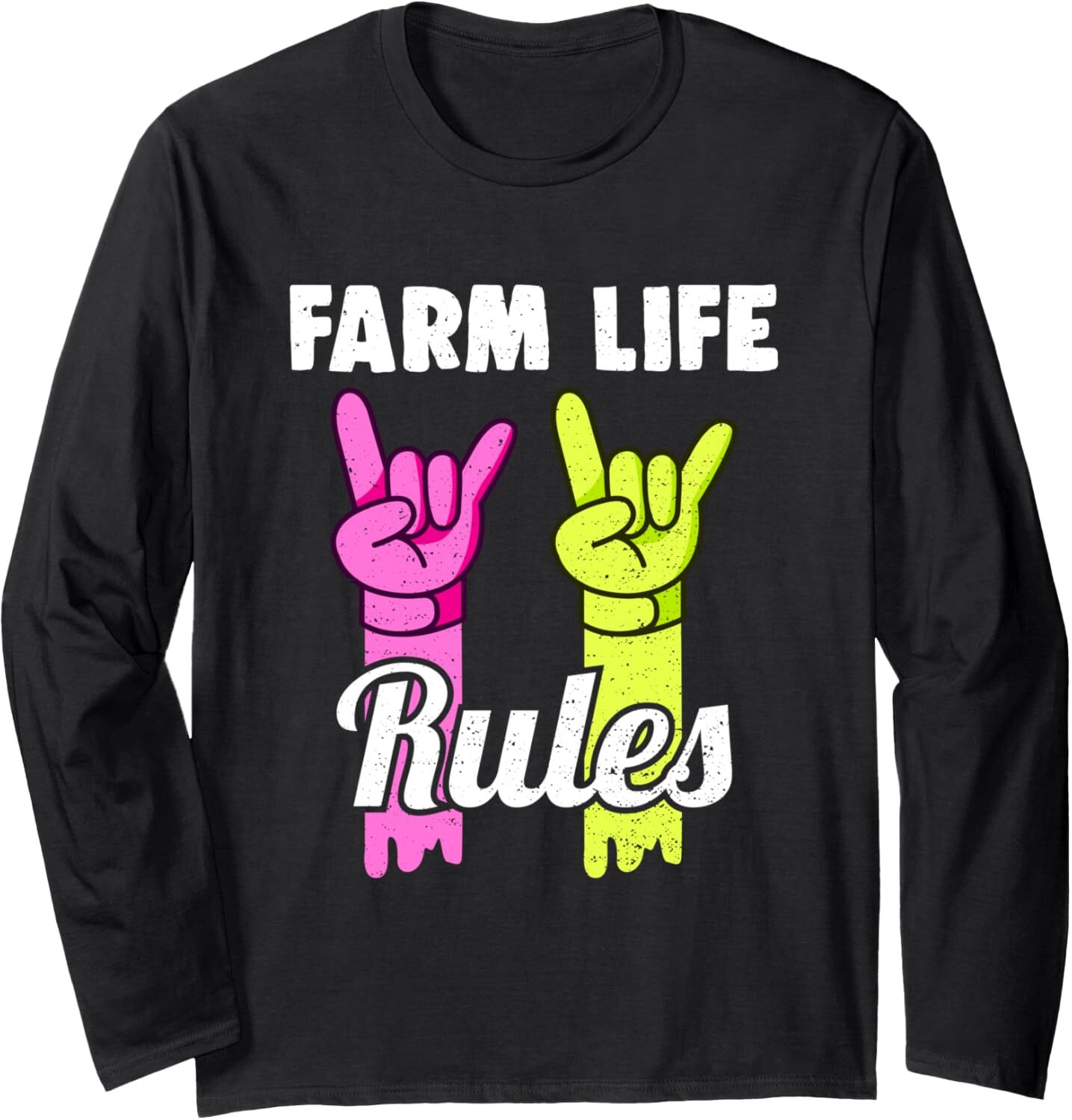 Long Sleeve Shirts for Men sweatshirt Vintage Farming Life Rules Rock Rool Chick Funny Farm Gift Long Sleeve Tee Streetwear Casual tops clothes