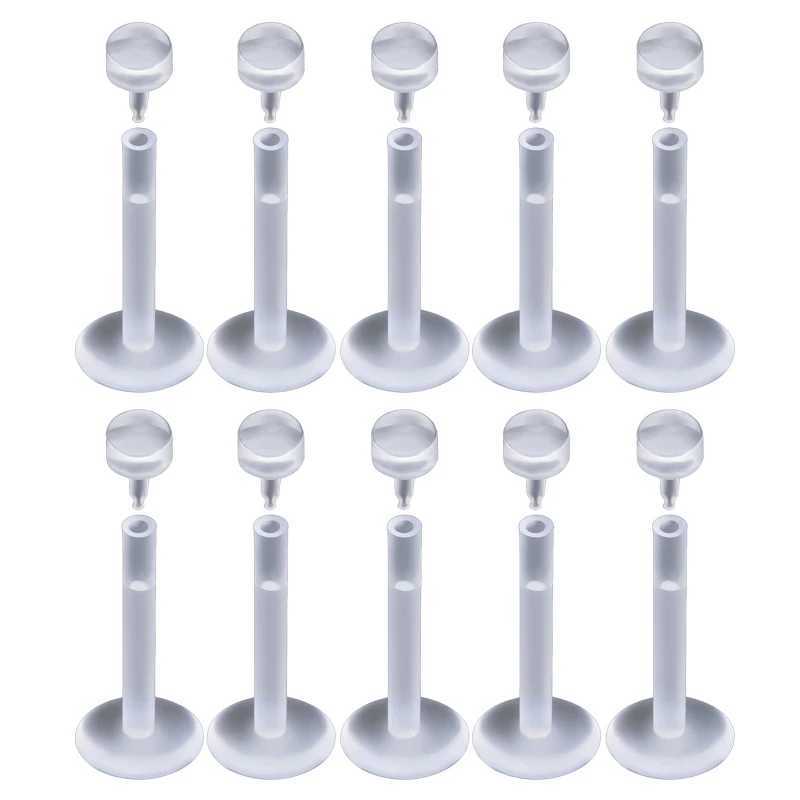 10 Pieces/Lot Clear Soft Transparent Lip Ring Tragus Earring Invisible Nose Ring Cartilage Labret Piercing Body Jewelry Y240921