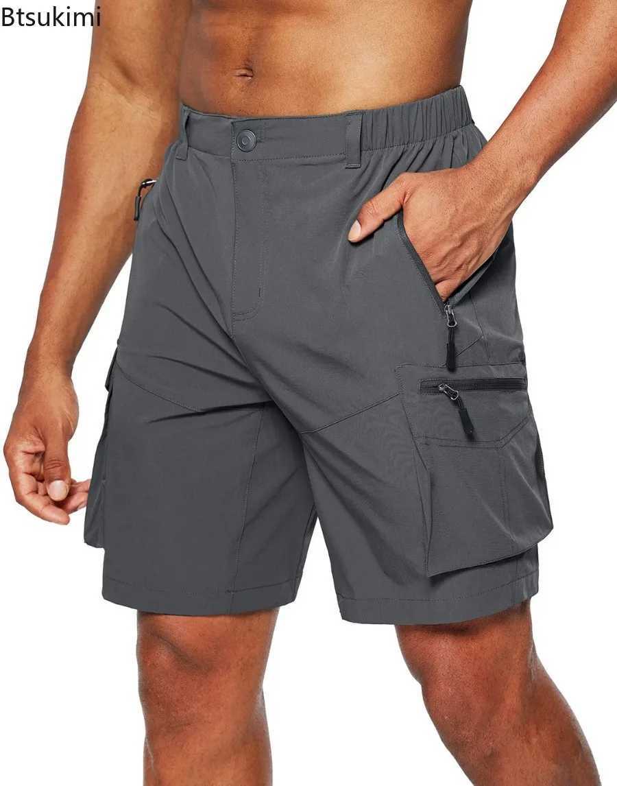 Summer Quick Drying Cargo Shorts Mens Camping Hiking Outdoor Casual Sport Short Pants Multi-pockets Design Work Shorts for MenX240921