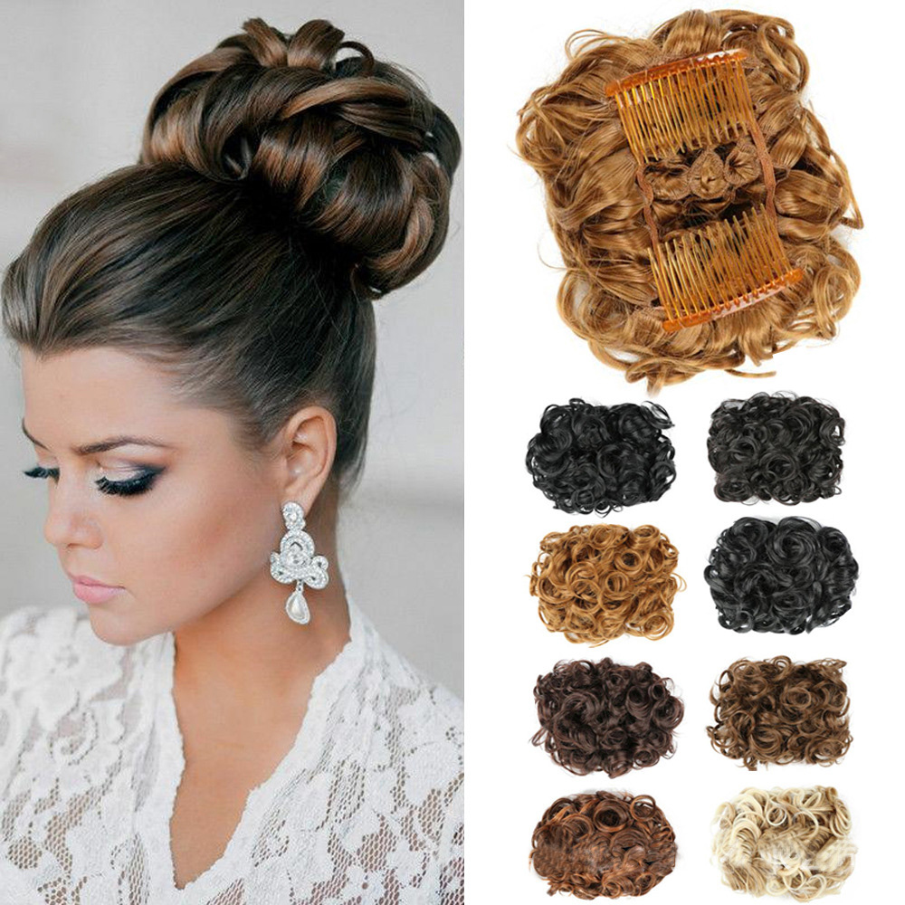 Hair Extensions Chignons Curly Synthetic Hair Ponytails Plug-in Contract 613# 1# 4# 8# Color #22H613