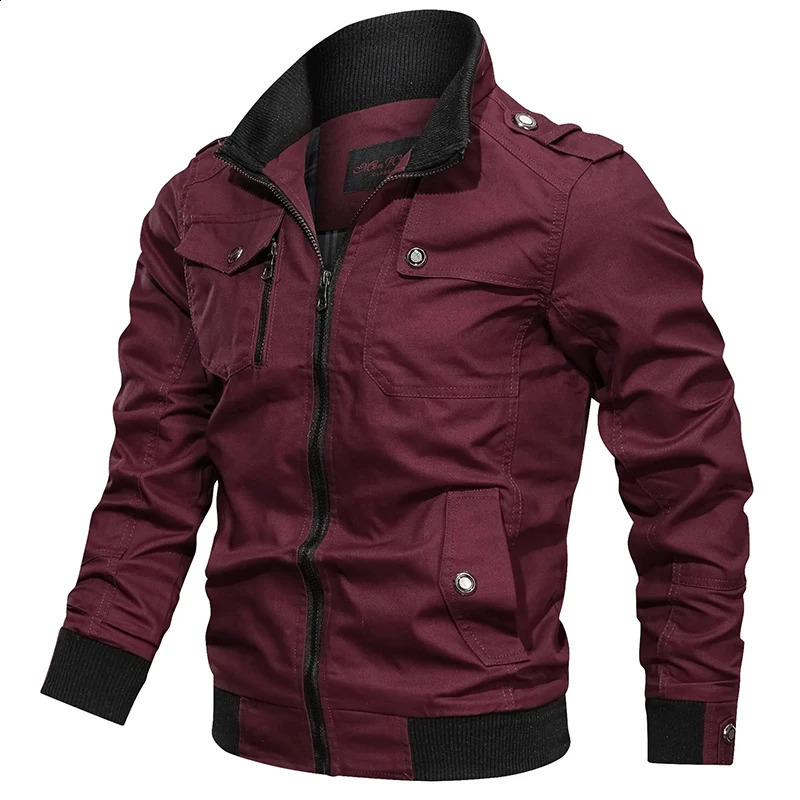 Army Mens Bomber Jacket Pure Cotton Streetwear Pilot Flight Outwear Military Windbreaker Cargo Flight Coat Spring/Fall 240911