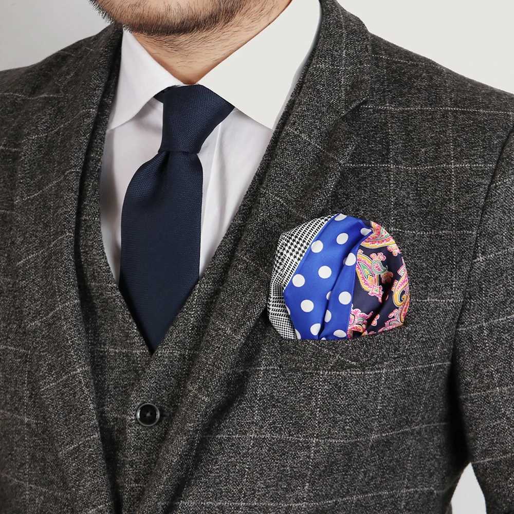 Customized Smith Mens Pocket Square Retro Large Size Polka Dot Grid Paisley Set Handle Chief Luxury Mens Hanki Accessories W240921