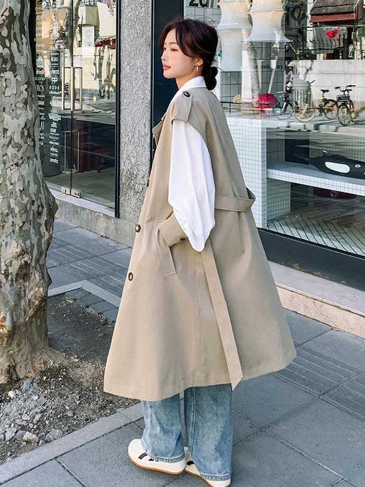 LANMREM Designer 2 Pieces Set For Women Lapel Single Breasted Shirt Sleeveless Casual Belt Trench Coat 2023 Summer New 2YA3442X240921