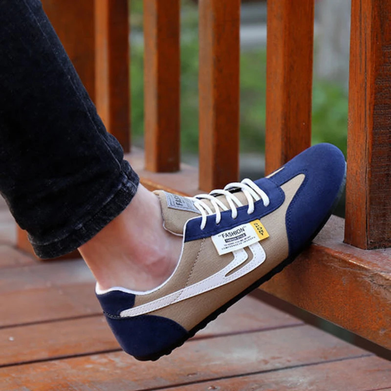 Men Low-top Canvas Shoes Casual Breathable Sneakers Korean Style Autumn Lace Up Casual Non-slip Trainers Zapatillas Para Hombre 240914