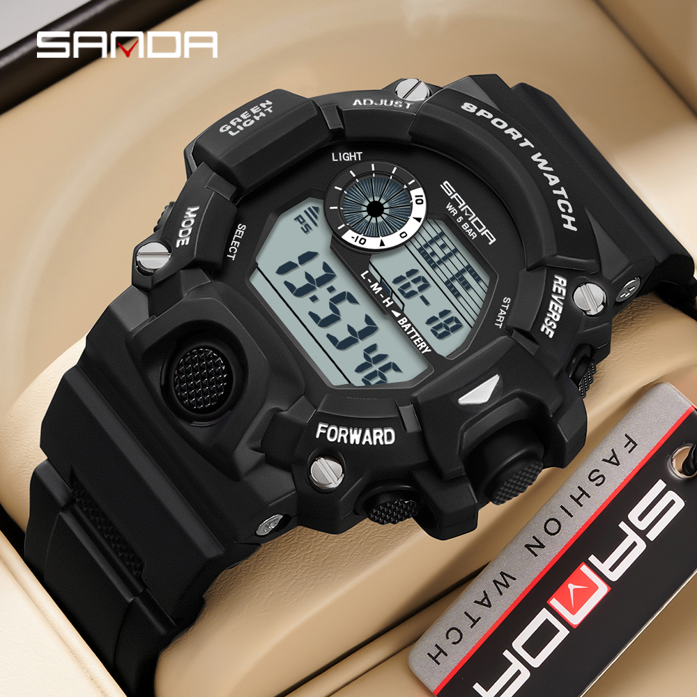 SANDA Digital LED Watch Men Waterproof Sport Men 326 Watch Luxury Brand MilitaryWristwatch For Male Clock Relogio Masculino 03