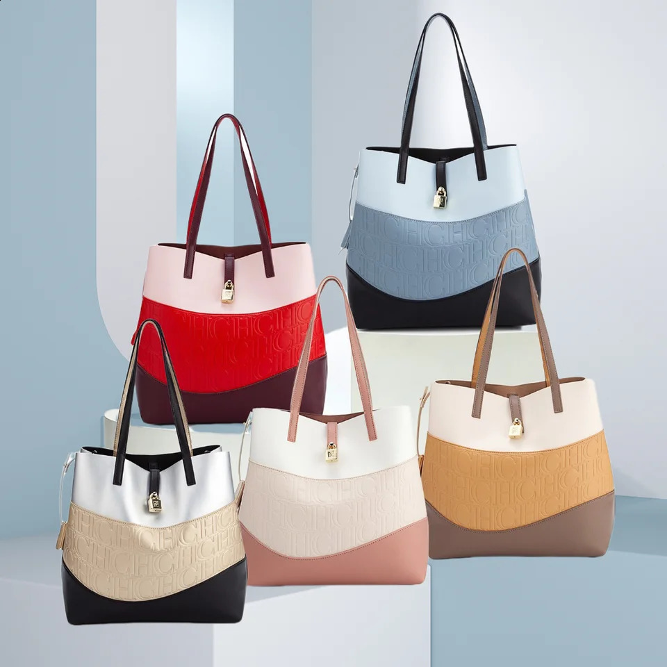 CHHC womens bucket bag color large capacity single shoulder handbag fashionable and simple 240919