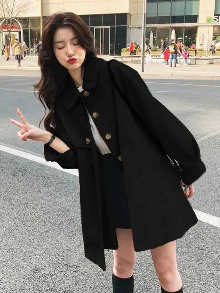 Classic Office Lady Trench Coats Formal Women Windbreake Jackets Spring Fall Outwear Gabardina Long Sleeve Chaquetas NewX240921