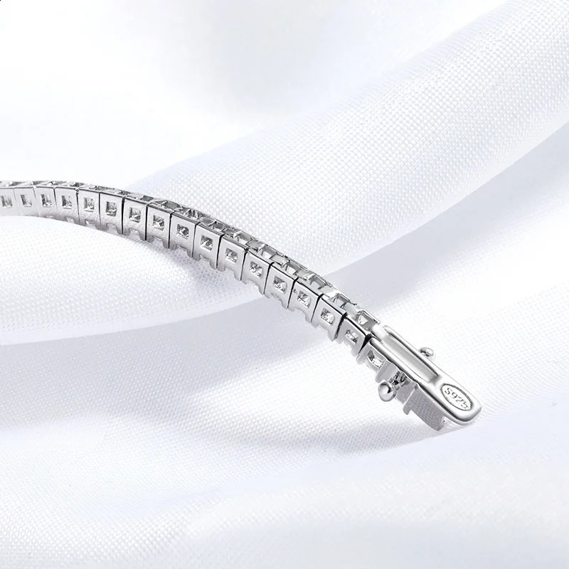 Smyoue 2MM D color 100% genuine silica womens tennis bracelet laboratory diamond original silver 925 jewelry hiphop party chain 240912