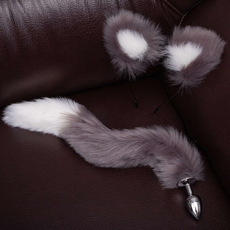 Sexy SM prop tuning metal anal plug alternative cosplay cat ear headband tail anal plug two-piece set hair replacement