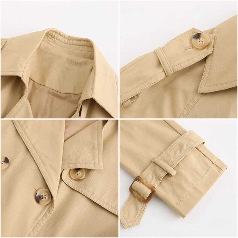 QNQO Hooded Trench Coat for Women Lace Up Vintage Casual Turn-down Collar Overcoat 2024 Autumn Winter Fashion Windproof ParkasX240921