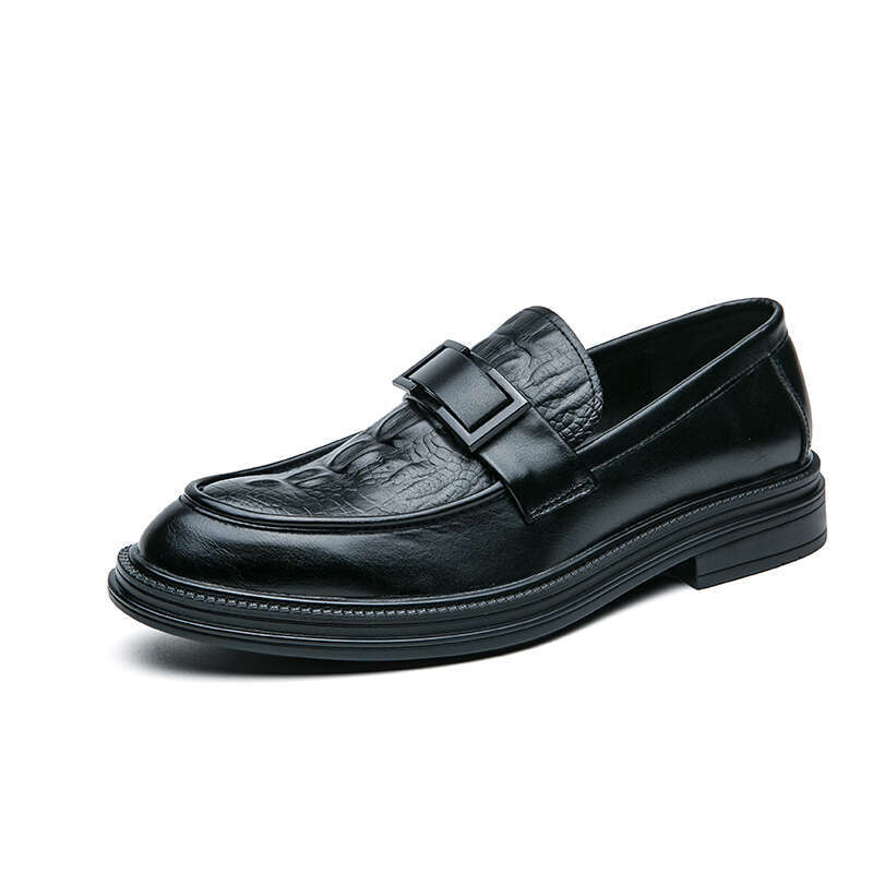 Classic Brand Genuine Leather Fashionable Low Top Banquet Dress Men's Loafers Business Casual Shoes