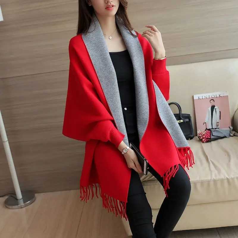 2024 Autumn Winter Womens Luxury Cape Town Coat Loose Thick Warm Coat Elegant Fur Panel Womens Coat W240921