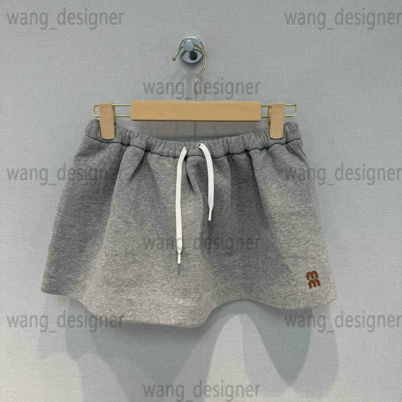 Skirts designer Early Autumn New Collection Letter Embroidered Leather Logo Grey Mini Skirt Short Half Body for Women RGLC